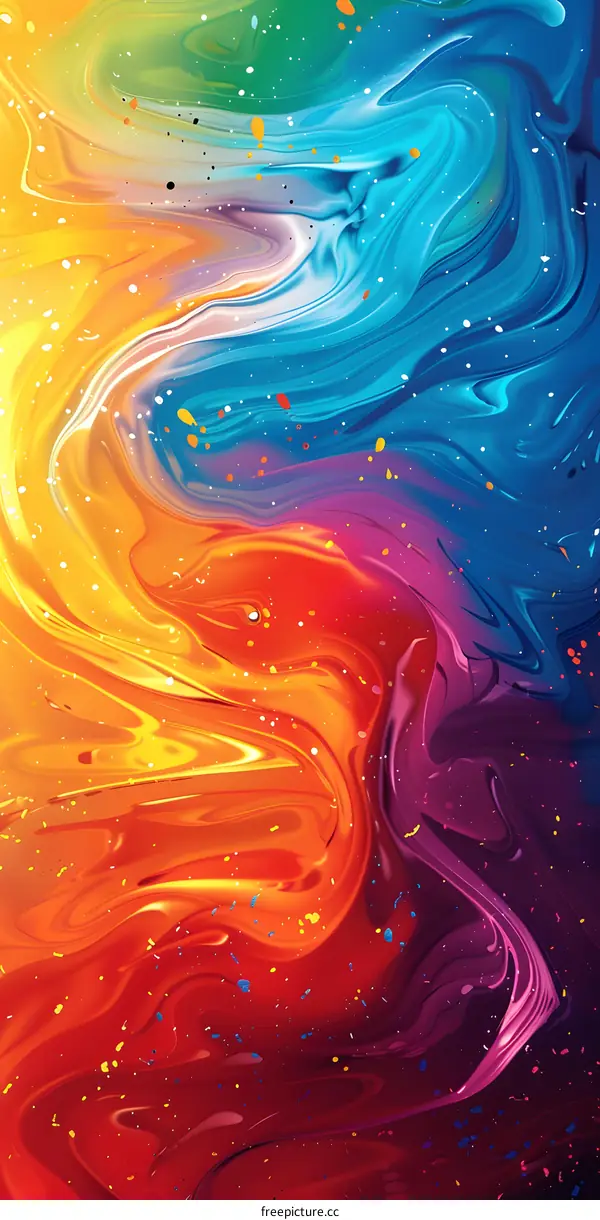 Colorful liquid is flowing