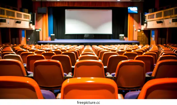 Empty Seats in a Theater Auditorium