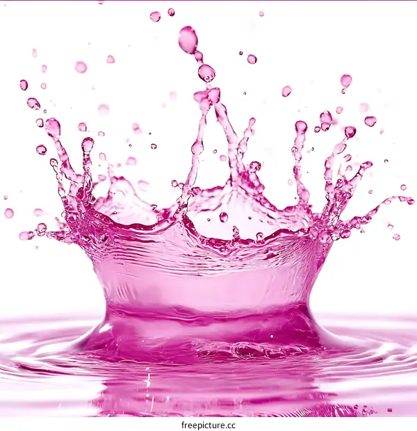 Pink Liquid Splashing Beautifully