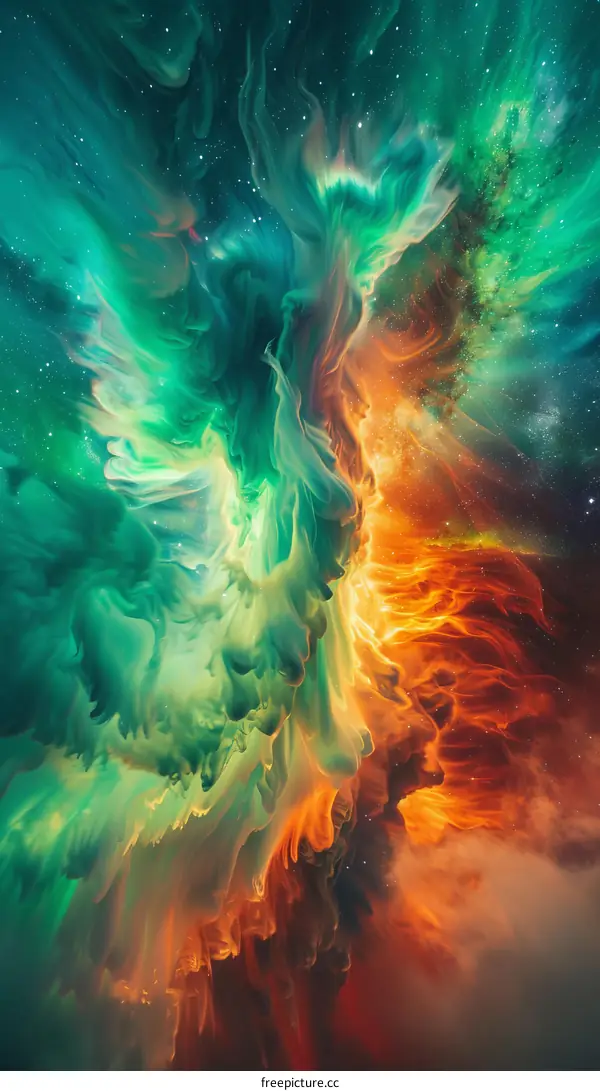Cosmic Explosion: A Mystical Space Painting
