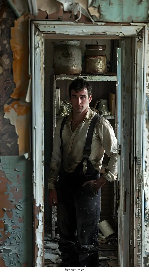 Portrait of a man in a doorway