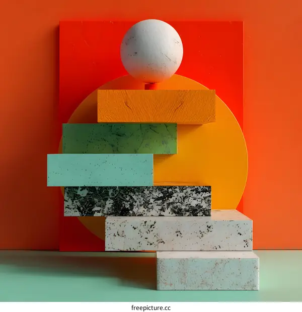 3d rendering of abstract geometric shapes