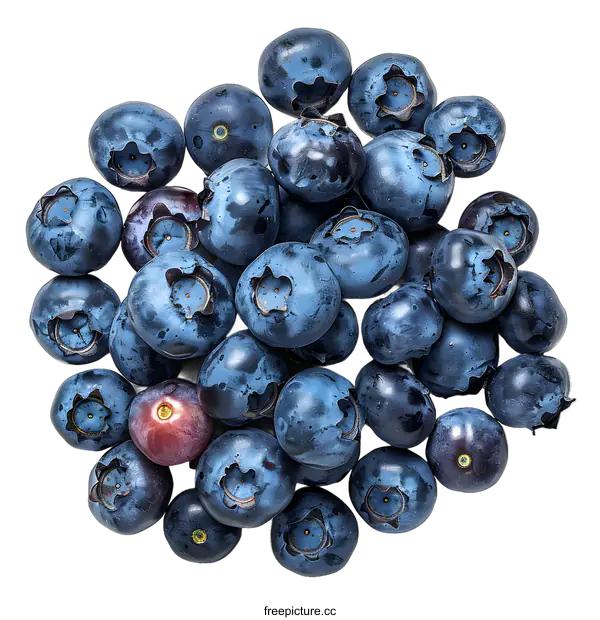 [Transparent Background PNG]Blueberries on a white background