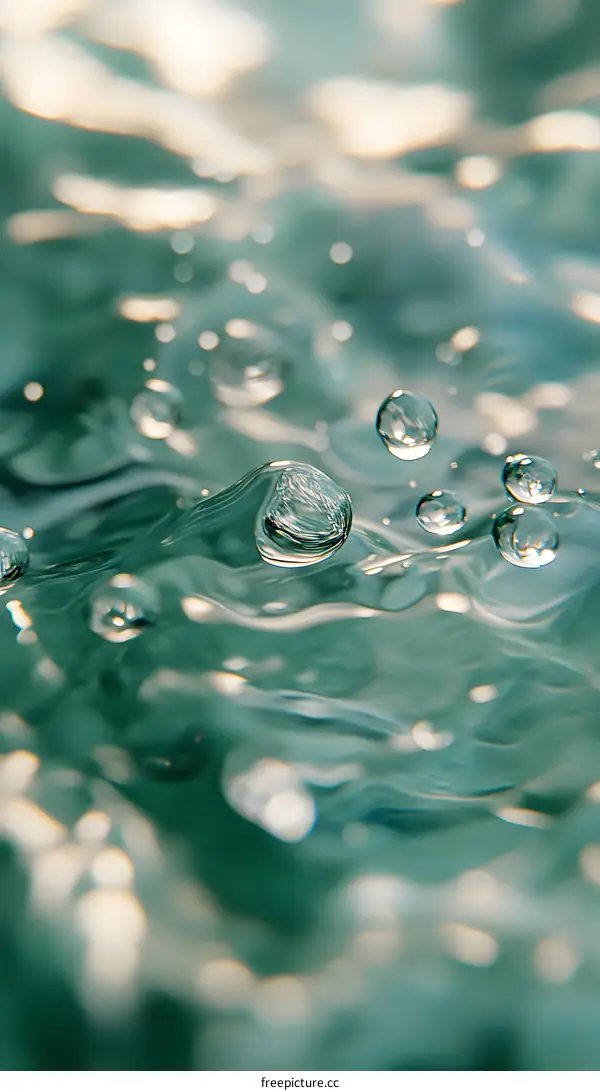 Water Droplets On Rippling Surface