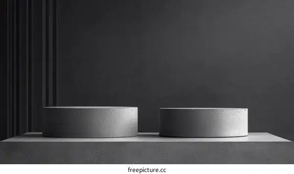 Gray Concrete Product Display Pedestals