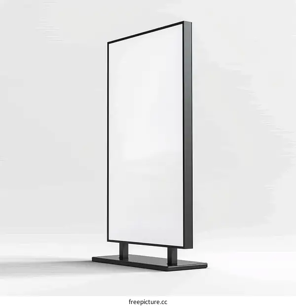 Black Digital Signage Mockup Isolated on White