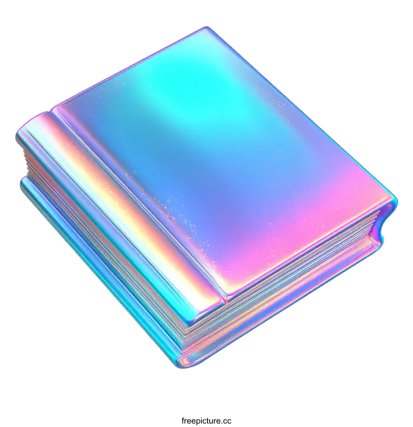 [Transparent Background PNG]Holographic Book Illustration Design