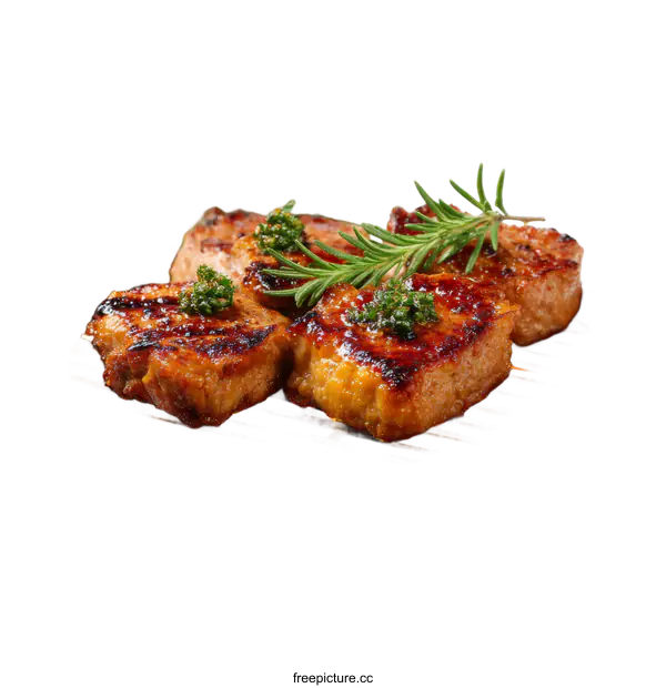 [Transparent Background PNG]Delicious Grilled Meats on a Portable Grill