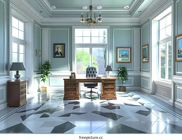 Ornate Home Office Interior