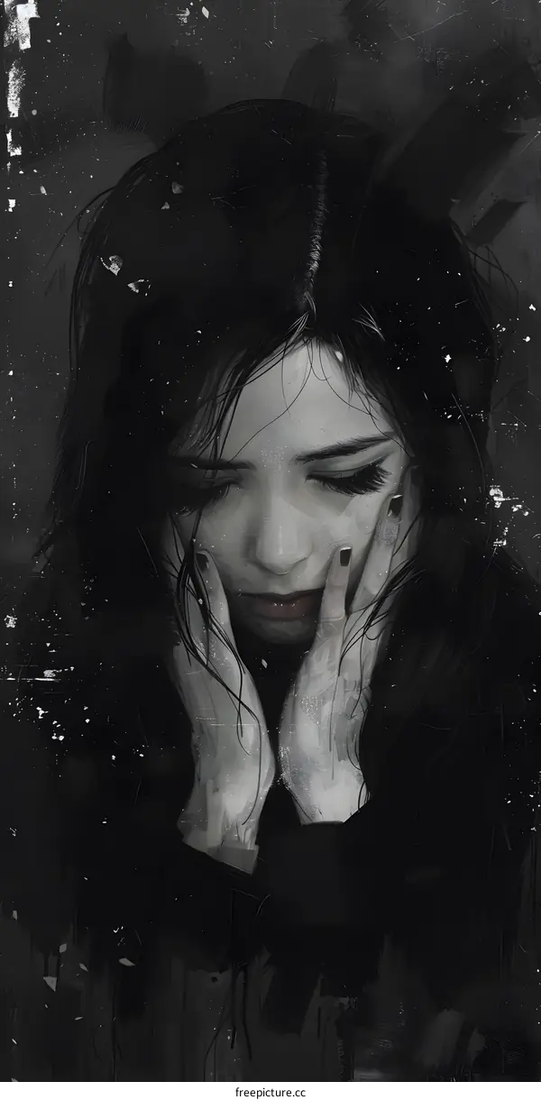 Portrait of a crying woman