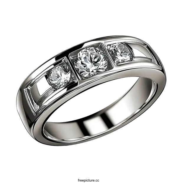 [Transparent Background PNG]Elegant Diamond Ring Design Illustration