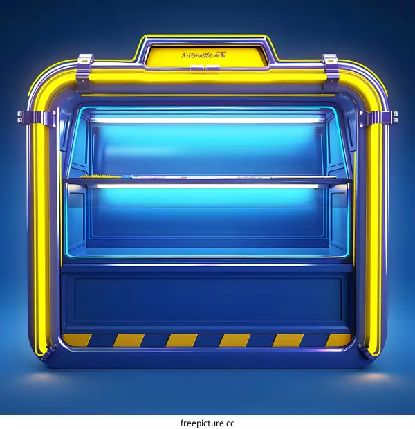 Futuristic Display Case With Neon Lights