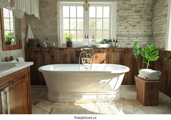 Rustic Farmhouse Bathroom Interior Design