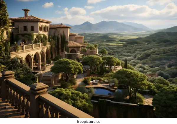 Stunning Italian Villa with Hillside and Mountain Views