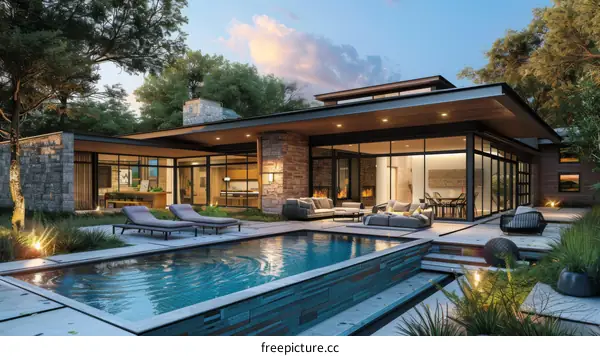 Modern House with Pool and Outdoor Living Space