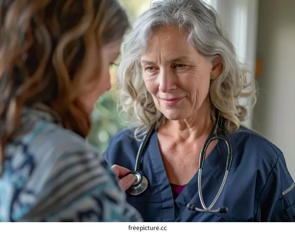 A female doctor is talking to her patient.