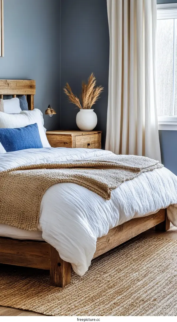 Cozy Wooden Bedroom with Neutral Tones