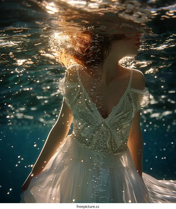 An Enchanting Water Sprite Suspended in the Abyss