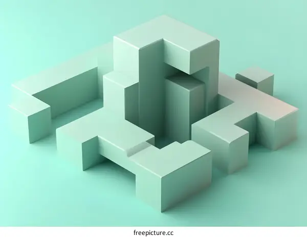 Abstract Geometric Shapes 3D Rendered Illustration