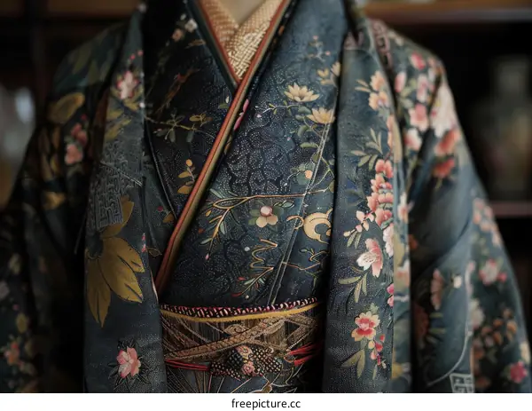 A kimono with a floral pattern