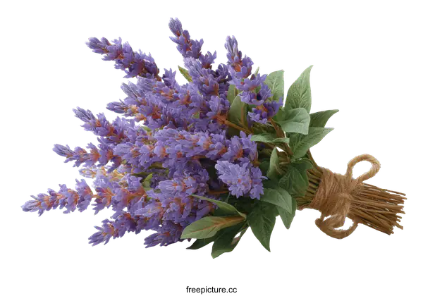 [Transparent Background PNG]Beautiful Lavender Bouquet on White Background