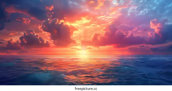A beautiful sunset over the ocean