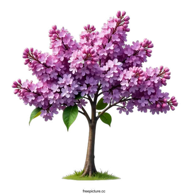 [Transparent Background PNG]Purple Lilac Tree Isolated on transparent background