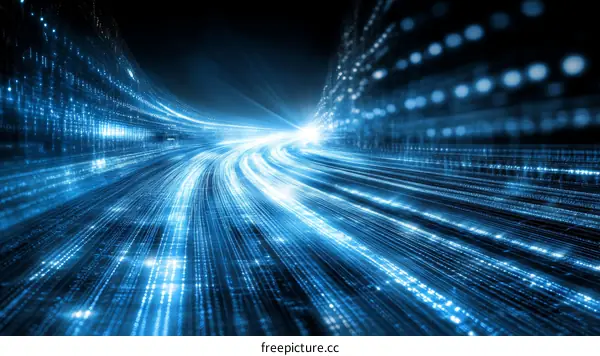 Digital Speed Tunnel Abstract Illustration