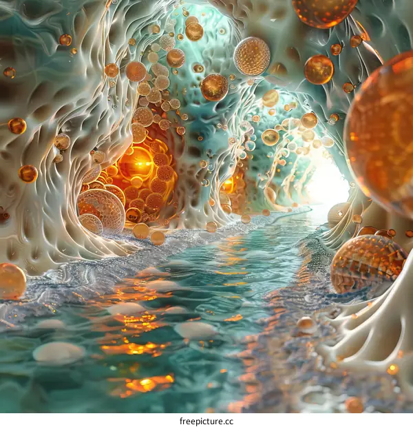 Abstract Colorful Futuristic Cave