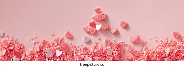 Pink Heart Shaped Candy Confectionery Background