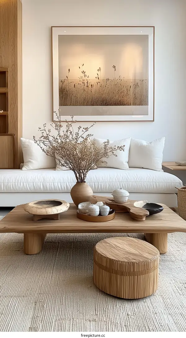 Modern Minimalist Living Room Decor Featuring Neutral Tones