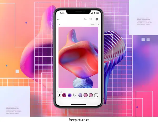 Abstract Phone Screen  with 3D Design