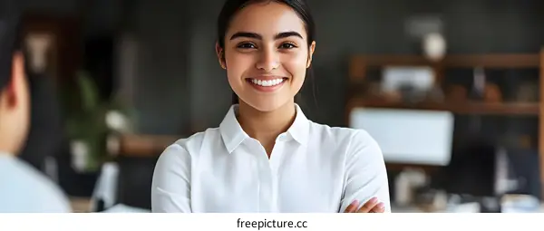 Smiling Businesswoman In Office