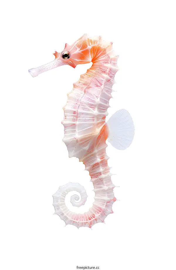 A delicate seahorse on a white background