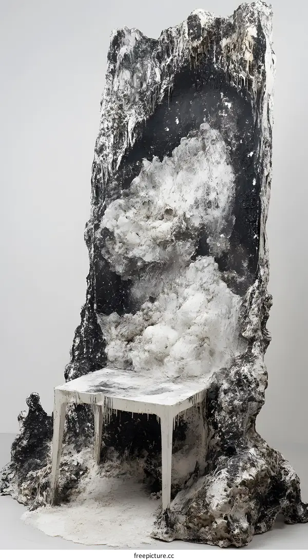 Abstract Modernist Sculpture Table and Rock