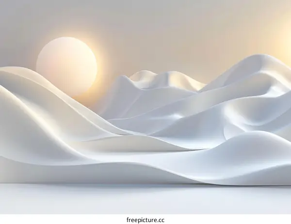 Undulating White Abstract Landscape