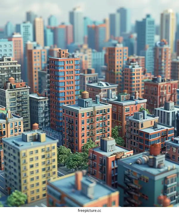 Digital Illustration of a Cityscape