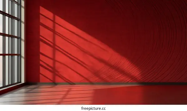 Empty Red Room Interior Design Mockup