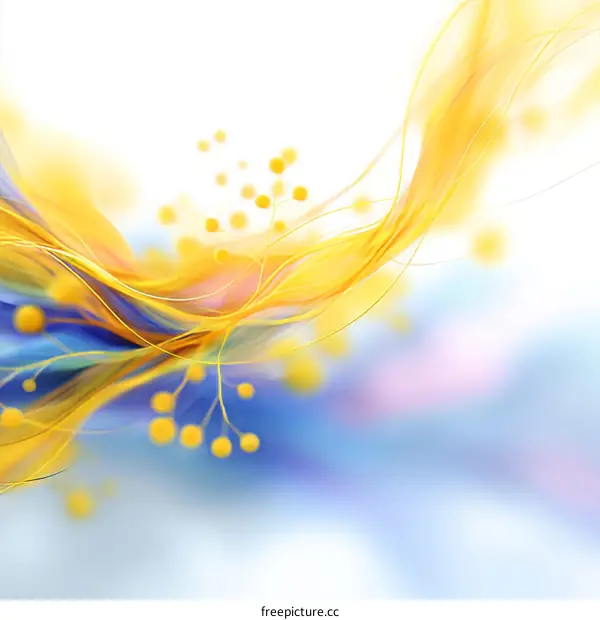 Abstract Flowing Yellow and Blue Design