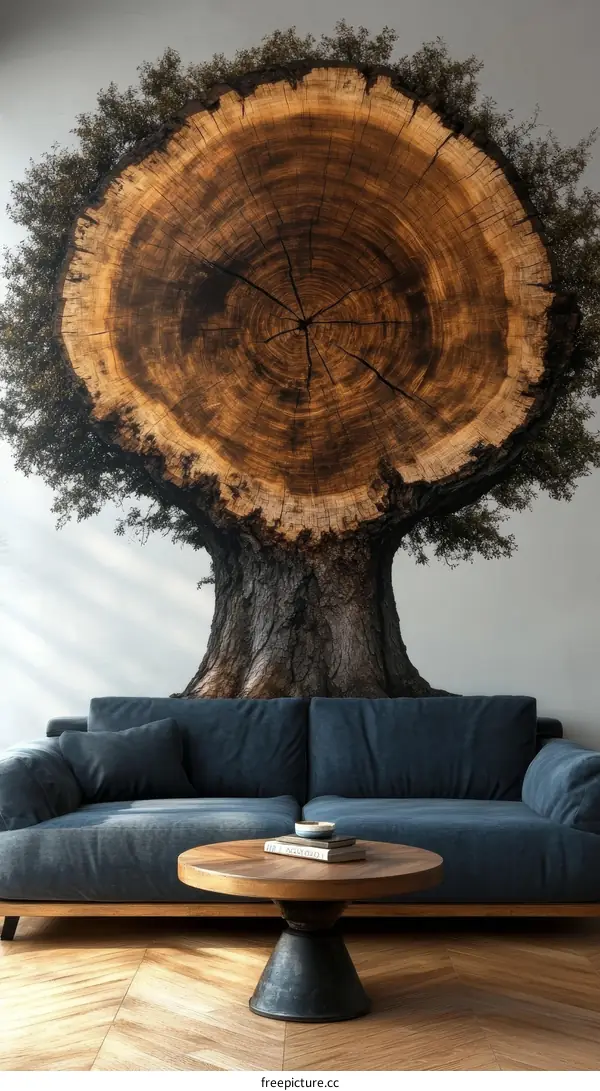 Large Wall Decor of a Tree Trunk Slice