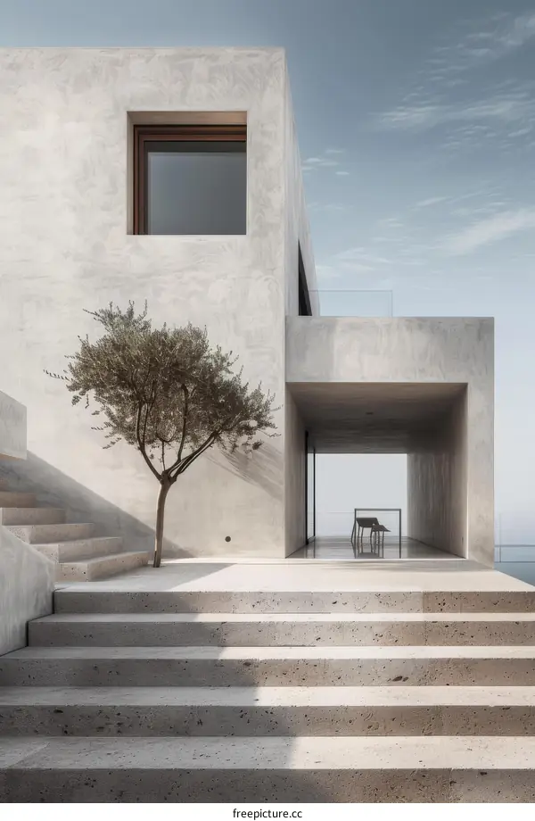 Modern Minimalist Villa with Mediterranean Sea Views