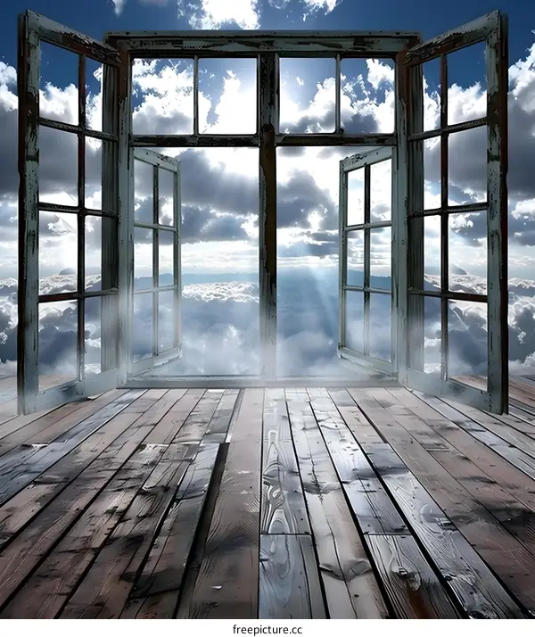 Open Window To The Clouds Abstract Concept