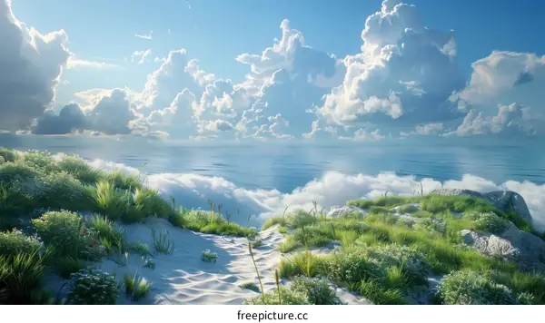 Mesmerizing Ocean Vista from Mountain Summit