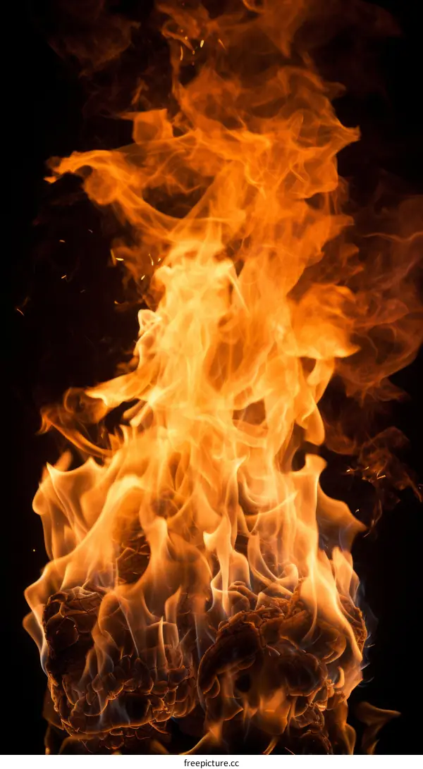 Burning Ball Engulfed in Flames