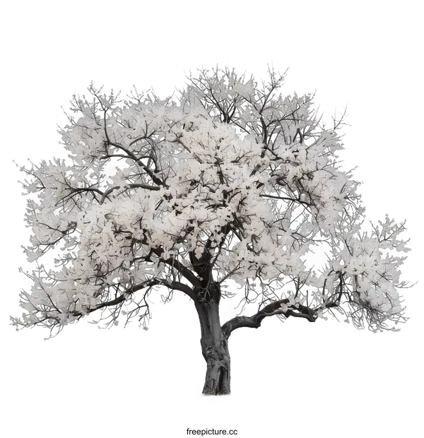 [Transparent Background PNG]White Blossoms of a Tree Against a White Background