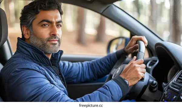 Focused Driver in a Modern Vehicle