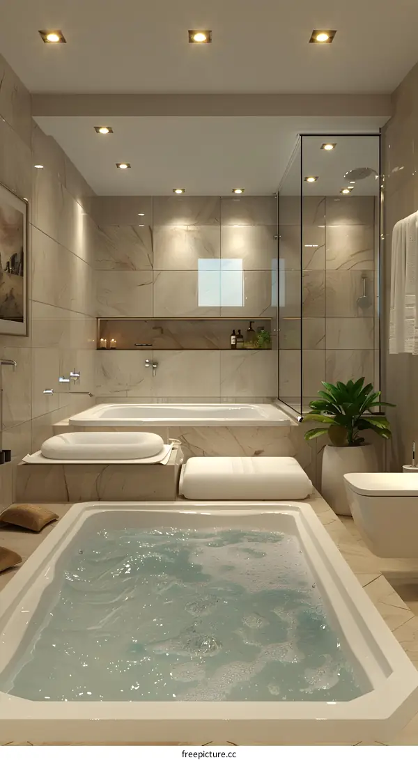 Modern and minimalist bathroom