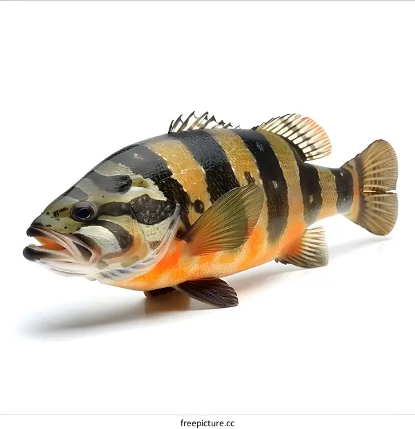 Striped Bass on White Background