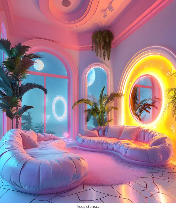 pink surreal home interior design