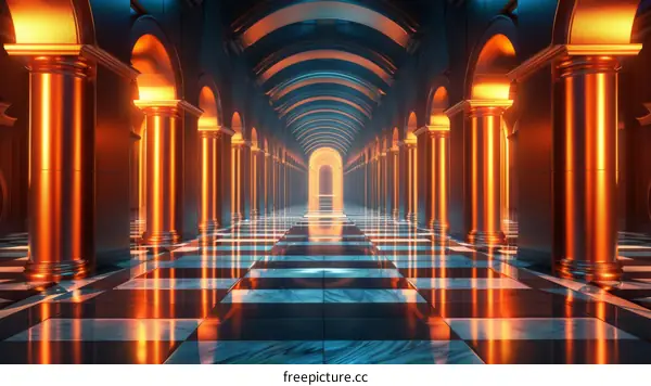 Futuristic Sci-Fi Corridor - Hallway Interior